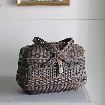 Amazon.co.jp: 1800年代 フランスアンティーク カゴ バッグ